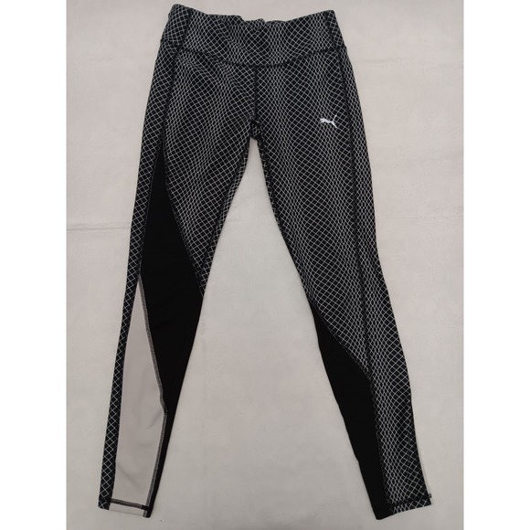 Puma Pants - Puma Women's Black White Grid Print Activewear Leggings Style Size Small